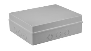 Puszka n/t hermetyczna 380x300x120 12 osłabień IP65 szara S-BOX 716