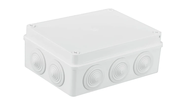 Puszka n/t hermetyczna 190x140x70 10 dławików IP55 biała S-BOX 406B