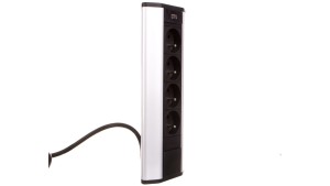 Przedłużacz biurkowy kątowy 4x gniazdo z uziemieniem (srebrny)