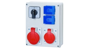 Rozdzielnica budowlana FLORENCJA 1x5P 16A 1x5P 32A 2x2P+Z przełącznik 0-1 ITALINE ITA00120 ELIT50530