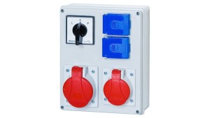 Rozdzielnica budowlana FLORENCJA 1x5P 16A 1x5P 32A 2x2P+Z przełącznik L-P ITALINE ITA00121 ELIT50531