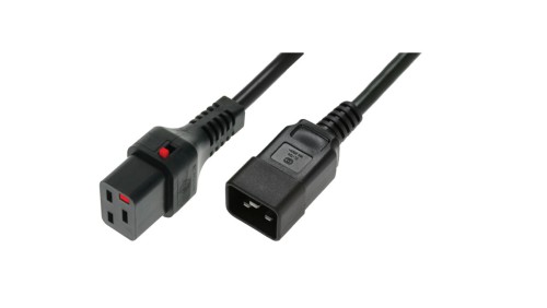 Kabel zasilający serwerowy 3x1,5 IEC C20 prosty/IEC C19 prosty M/Ż czarny IEC-PC1284 /1m/