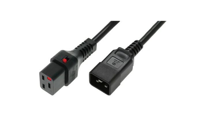Kabel zasilający serwerowy 3x1,5 IEC C20 prosty/IEC C19 prosty M/Ż czarny IEC-PC1284 /1m/