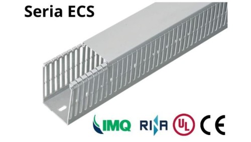 Korytko grzebieniowe samogasnące 100x100 szare z pokrywą PV UV ECS100100 /2m/