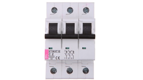 Wyłącznik nadprądowy 3P C 2A 10kA AC ETIMAT10 002135708