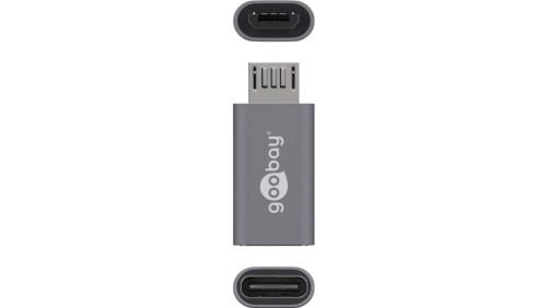 Adapter USB-C - microUSB 2.0 (typ B) szary 55553