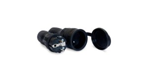 Zestaw EXTREM wtyczka + gniazdo 16A 2P+Z 250V IP54 czarny ZWG-54