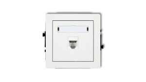 DECO Gniazda telefoniczne pojedyncze 1xRJ11, 4-stykowy, beznarzędziowe biały DGT-1