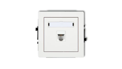 DECO Gniazda telefoniczne pojedyncze 1xRJ11, 4-stykowy, beznarzędziowe biały DGT-1