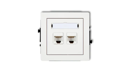 DECO Gniazda komputerowe podwójne 2xRJ45, kat. 5e, 8-stykowy biały DGK-2