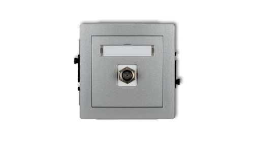 DECO Gniazdo antenowe pojedyncze typu F (SAT) niklowany srebrny metalik 7DGF-1