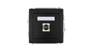 DECO Gniazdo antenowe pojedyncze typu F (SAT) niklowany czarny mat 12DGF-1