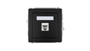 DECO Gniazda telefoniczne pojedyncze 1xRJ11, 4-stykowy, beznarzędziowe czarny mat 12DGT-1