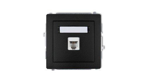DECO Gniazda telefoniczne pojedyncze 1xRJ11, 4-stykowy, beznarzędziowe czarny mat 12DGT-1