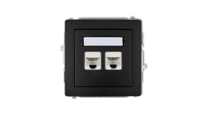 DECO Gniazda komputerowe podwójne 2xRJ45, kat. 5e, 8-stykowy czarny mat 12DGK-2