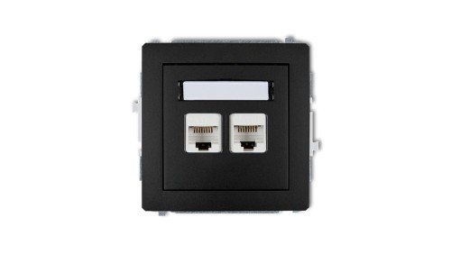 DECO Gniazda komputerowe podwójne 2xRJ45, kat. 5e, 8-stykowy czarny mat 12DGK-2