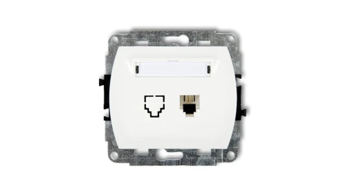 TREND Gniazda telefoniczne pojedyncze 1xRJ11, 4-stykowy biały GT-1