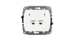 TREND Gniazda komputerowe podwójne 2xRJ45, kat. 5e, 8-stykowy biały GK-2