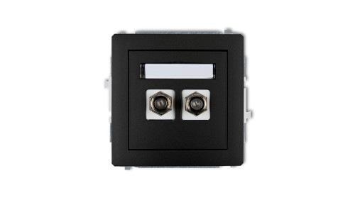 DECO Gniazdo antenowe podwójnego typu F (SAT) pozłacany czarny mat 12DGF-2.1