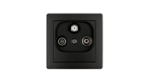 DECO Gniazdo antenowe RTV-SAT końcowe 1,5dB czarny mat 12DGS