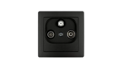 DECO Gniazdo antenowe RTV-SAT końcowe 1,5dB czarny mat 12DGS