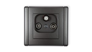 FLEXI Gniazdo antenowe RTV-SAT końcowe 1,5dB grafitowy 11FGS