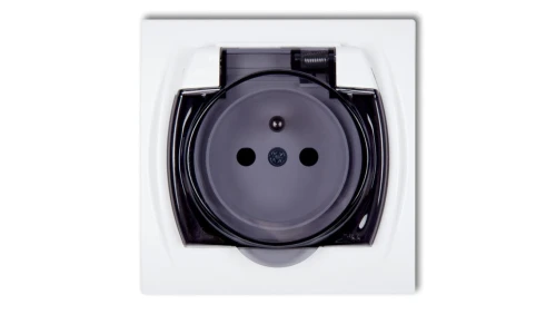 LOGO Gniazdo bryzgoszczelne z/u (klapka dymna) biały LGPB-1zdp