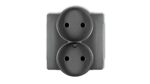DECO Gniazdo podwójne b/u grafitowy 11DGPR-2p