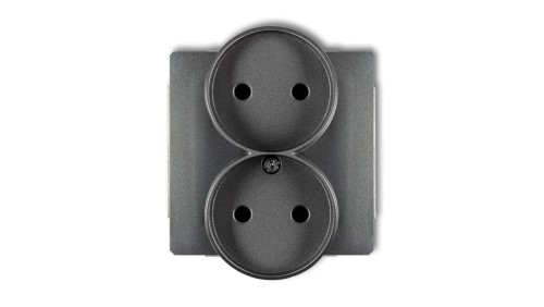DECO Gniazdo podwójne b/u grafitowy 11DGPR-2p