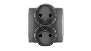 DECO Gniazdo podwójne z/u grafitowy 11DGPR-2zp