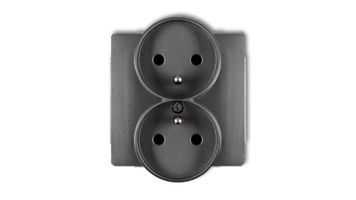 DECO Gniazdo podwójne z/u grafitowy 11DGPR-2zp