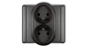 FLEXI Gniazdo podwójne z/u grafitowy 11FGP-2zp