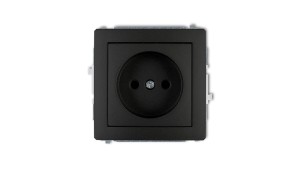 DECO Gniazdo pojedyncze b/u czarny mat 12DGP-1p