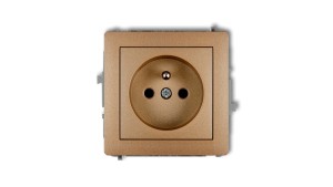 DECO Gniazdo pojedyncze z/u 2P+Z złoty metalik 8DGP-1zp