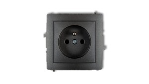 DECO Gniazdo pojedyncze z/u 2P+Z grafitowy 11DGP-1zp