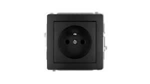 DECO Gniazdo pojedyncze z/u 2P+Z czarny mat 12DGP-1zp