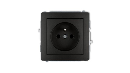 DECO Gniazdo pojedyncze z/u 2P+Z czarny mat 12DGP-1zp
