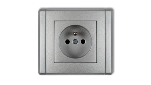 FLEXI Gniazdo pojedyncze z/u 2P+Z srebrny metalik 7FGP-1zp