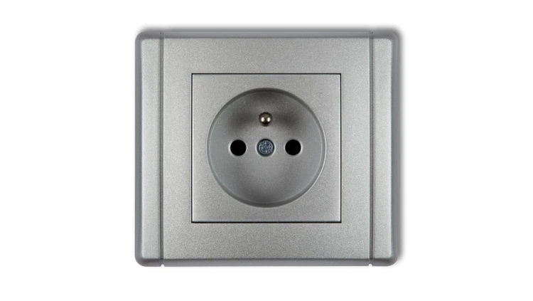 FLEXI Gniazdo pojedyncze z/u 2P+Z srebrny metalik 7FGP-1zp