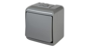 JUNIOR Łącznik jednobiegunowy popielaty IP54 10WHE-1