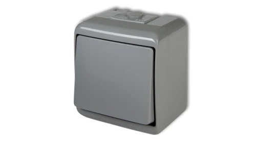 JUNIOR Łącznik jednobiegunowy popielaty IP54 10WHE-1
