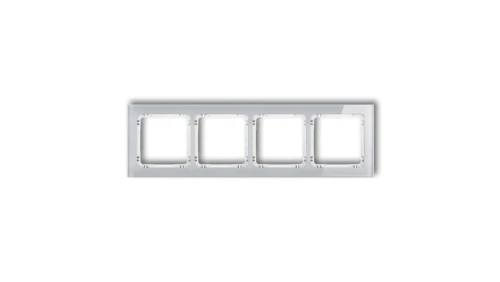 DECO Ramka poczwórna - efekt szkła (ramka: szara spód: biały) szary 15-0-DRS-4