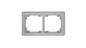 DECO Ramka podwójna srebrny metalik 7DR-2