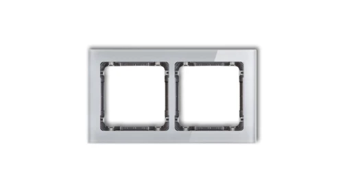DECO Ramka podwójna - efekt szkła (ramka: szara spód: grafitowy) szary 15-11-DRS-2