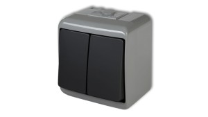JUNIOR Łącznik świecznikowy popielaty / grafitowy IP54 30WHE-2