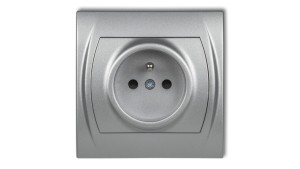 LOGO Gniazdo pojedyncze z/u 2P+Z srebrny metalik 7LGP-1zp