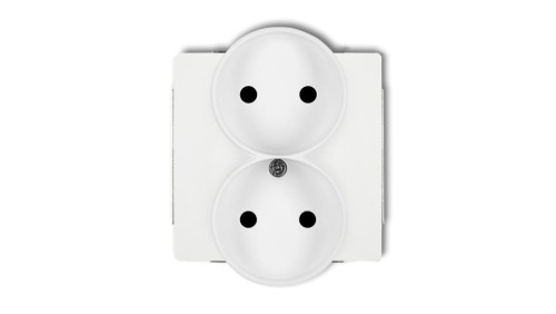 DECO Gniazdo podwójne b/u 2x2P biały DGPR-2p