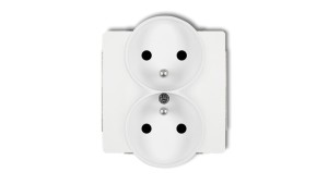 DECO Gniazdo podwójne z/u 2x2P+Z biały DGPR-2zp
