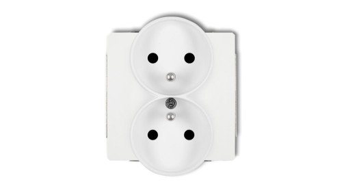DECO Gniazdo podwójne z/u 2x2P+Z biały DGPR-2zp