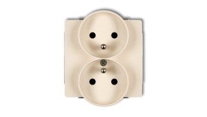 DECO Gniazdo podwójne z/u beżowy 1DGPR-2zp